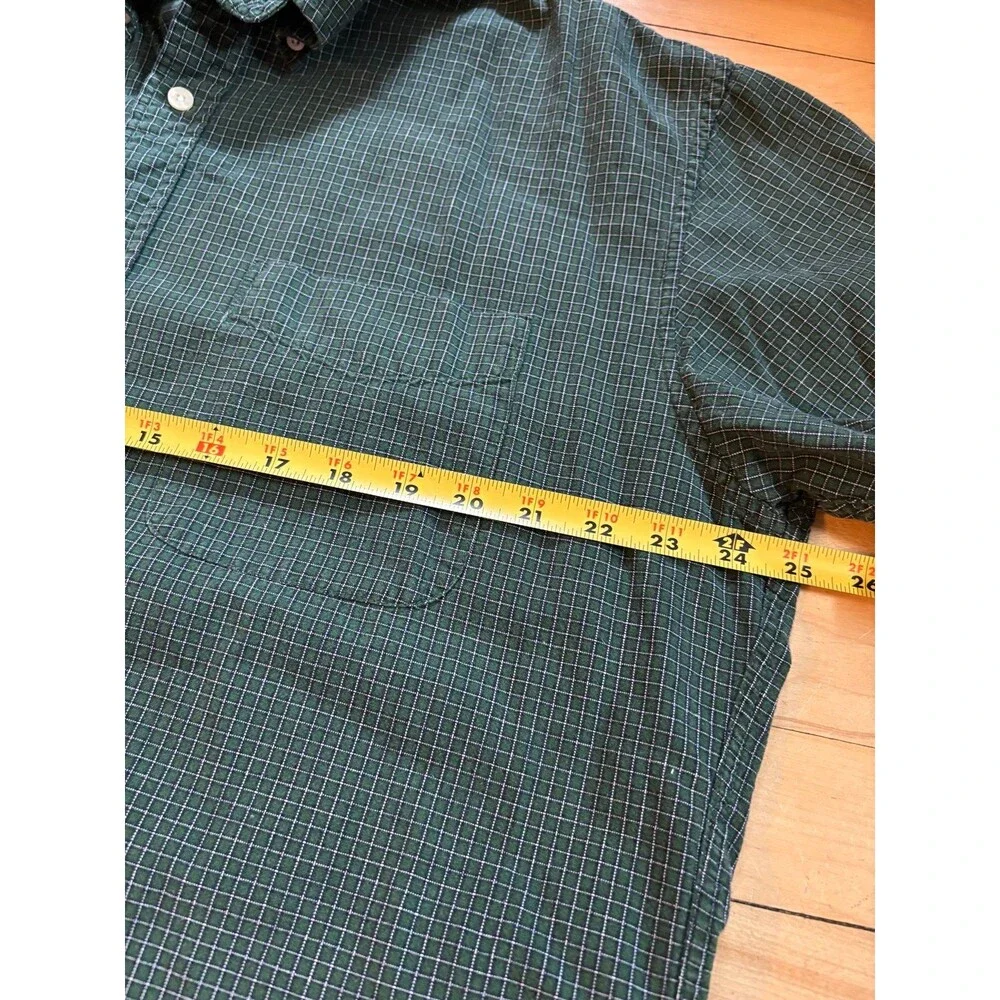 Vintage J Crew Plaid Short Sleeve Button Up Shirt Y2K Retro L grunge skater